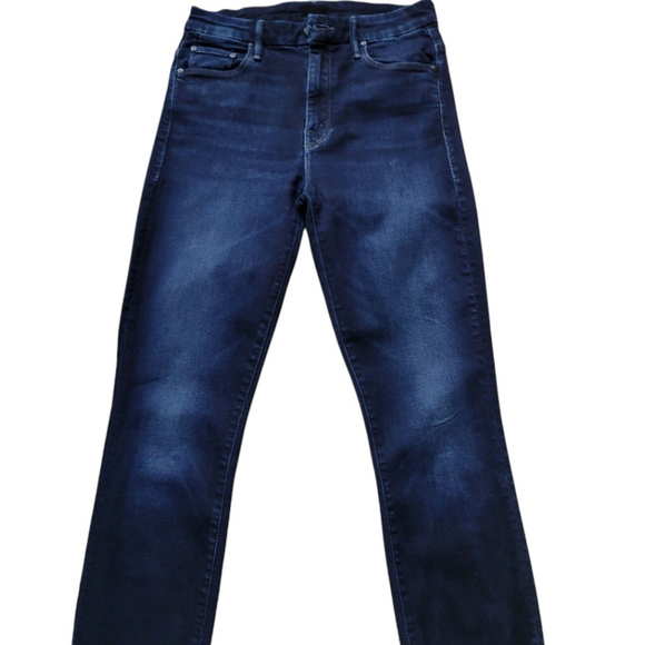 Mother High Waisted Looker Ankle Fray Jeans Women's. Dark Wash. Size 25. Pre-own - Picture 5 of 11